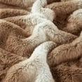 thumbnail image 1 of SoftLux Ombre Brown and White Striped Velvet Plush Fleece Throw Blanket, 50" x 60", Adults and Teens, 1 of 5