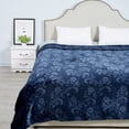thumbnail image 1 of SoftLux Printed Luxury Velvet Plush Fleece Blanket, Full/Queen, 90" x90", Blue Floral Scroll, 1 of 6