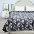thumbnail image 1 of SoftLux Printed Luxury Velvet Plush Fleece Blanket, Full/Queen, 90" x90", Grey Floral Scroll, 1 of 6