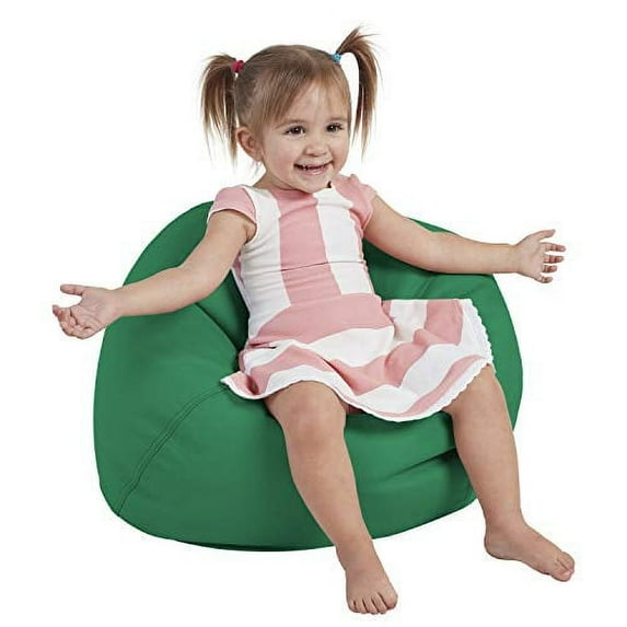 SoftScape Classic 22" Junior Bean Bag Chair, Furniture for Kids, Perfect for Reading, Playing Video Games or Relaxing, Alternative Seating for Classrooms, Daycares, Libraries or Home - Green