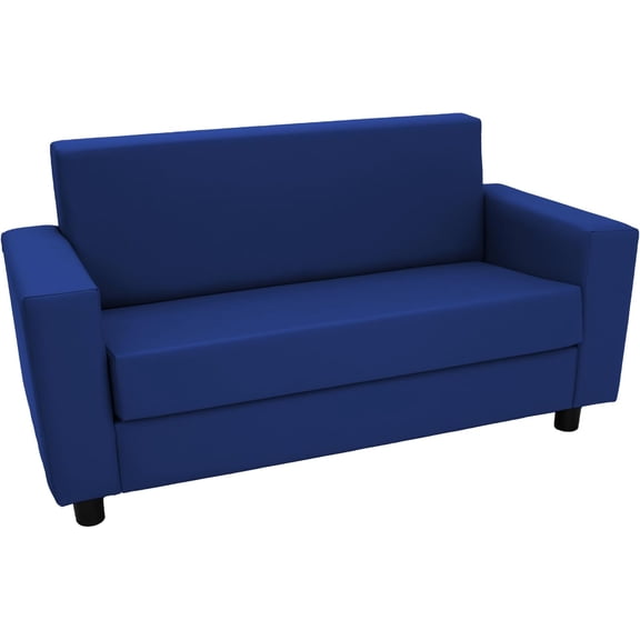 SoftScape Inspired Playtime Classic Reading Sofa, Children's Commercial-Grade Upholstered Furniture for Home, Daycare, Preschool, Library; Comfy Modern Design - Blue, 14473-BL