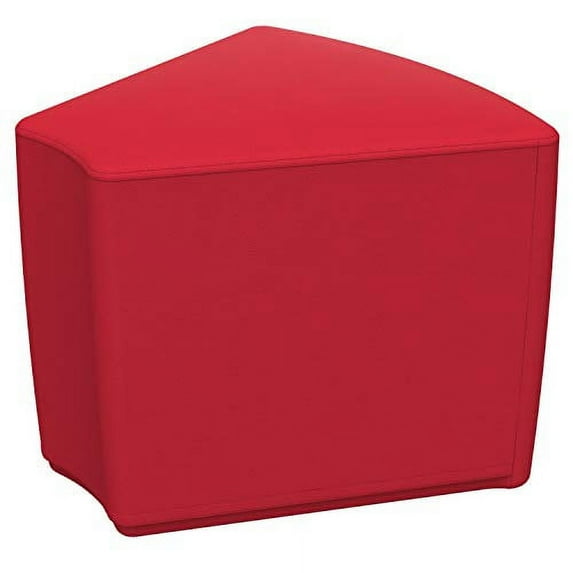 SoftScape Wedge Ottoman, Collaborative Flexible Seating for Kids, Teens, Adults Furniture for Classrooms, Libraries, Offices and Home, Standard 16" H - Red