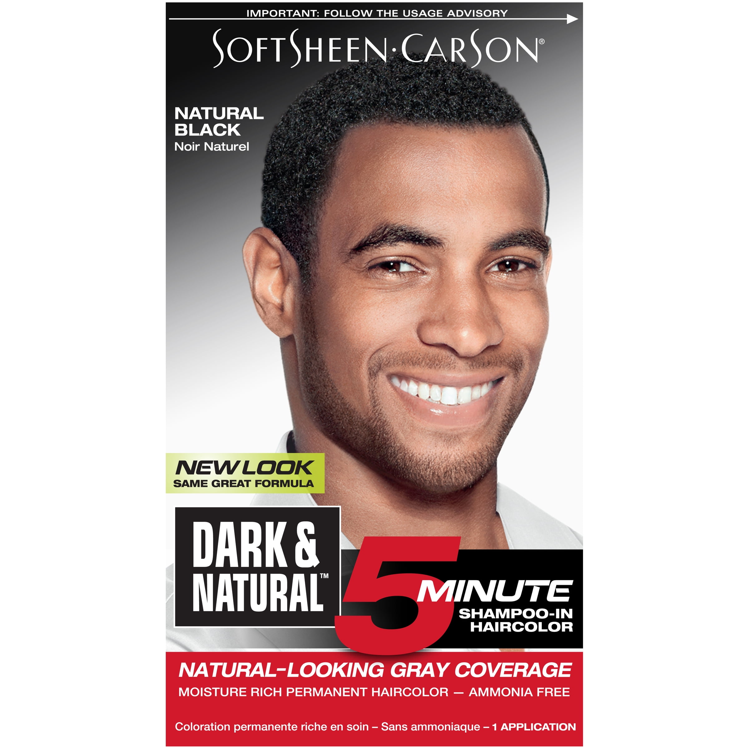 Softsheen-Carson Dark & Natural Shampoo-In Permanent Men's Hair Color, Natural Black