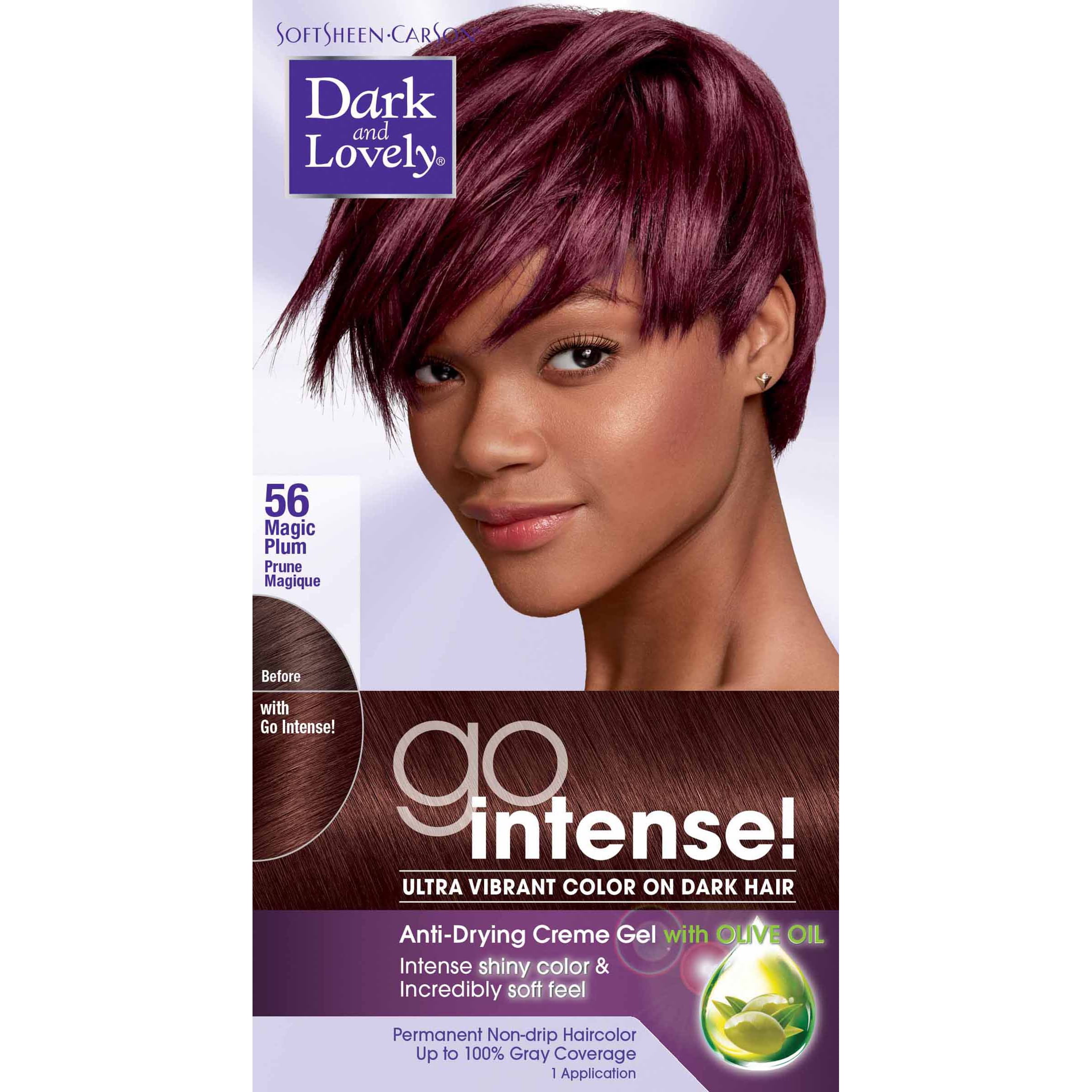 SoftSheen-Carson Dark and Lovely Go Intense Ultra Vibrant Hair Color,  Permanent Hair Dye, Passion Plum 68 (Packaging May Vary) 