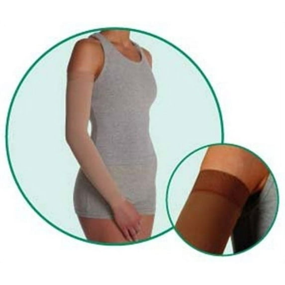 SoftSleeve, model: 2001, Long, Silicone Border, color: Cinnamon, 20-30mmHg, size II