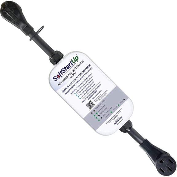SoftStartUp Plug & Play RV A/C Soft Start Runs 2 Air Conditioners & Appliances on 50A, 30A & 20A Power No Installation Needed Free 50A-to-30A Adapter Prevent Breaker Trips & Power Surges