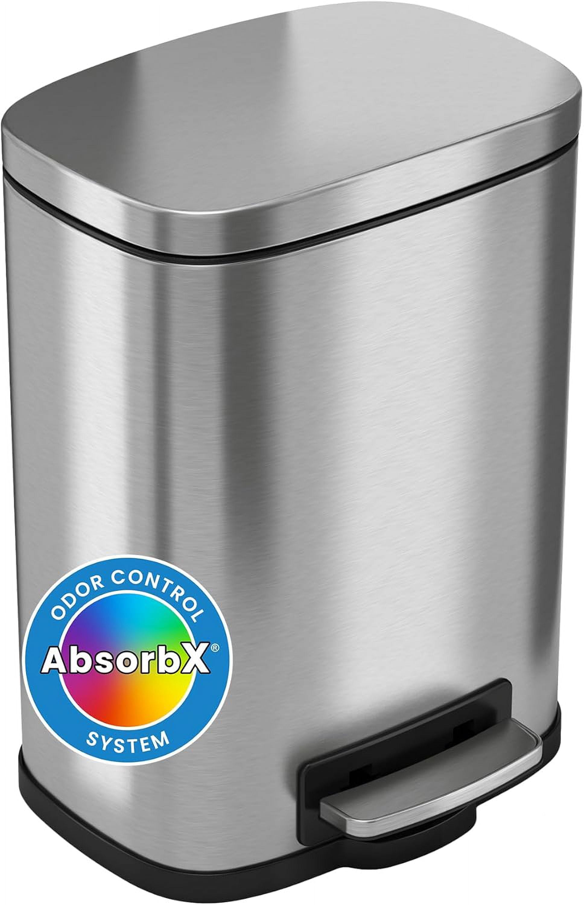 SoftStep 1.32 Gallon Small Step Pedal Trash Can with AbsorbX Odor ...