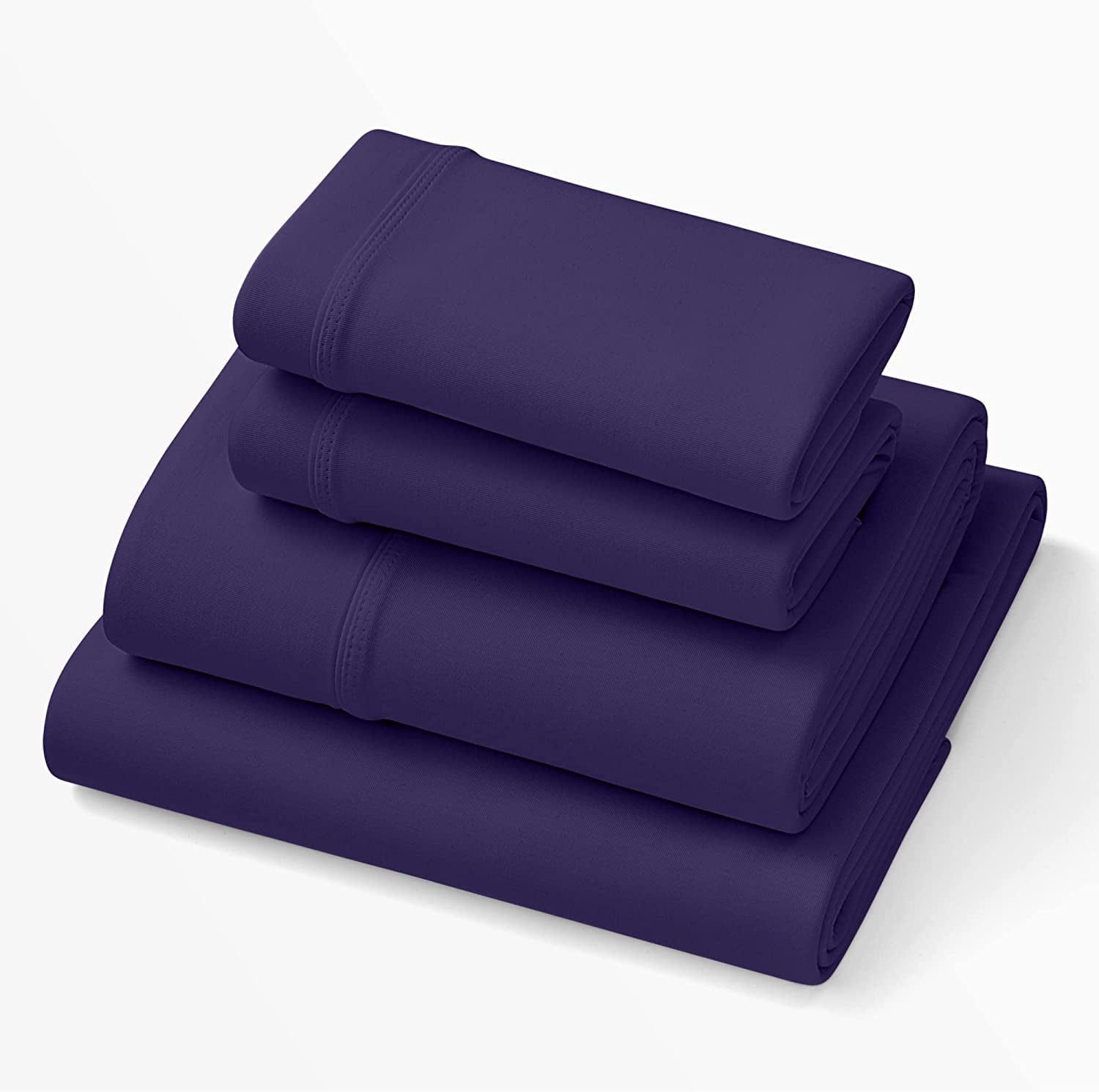SoftStretch Sheets King/Cal King Purple Mattress Sheets Bamboo Sheets MoistureWicking Stormy