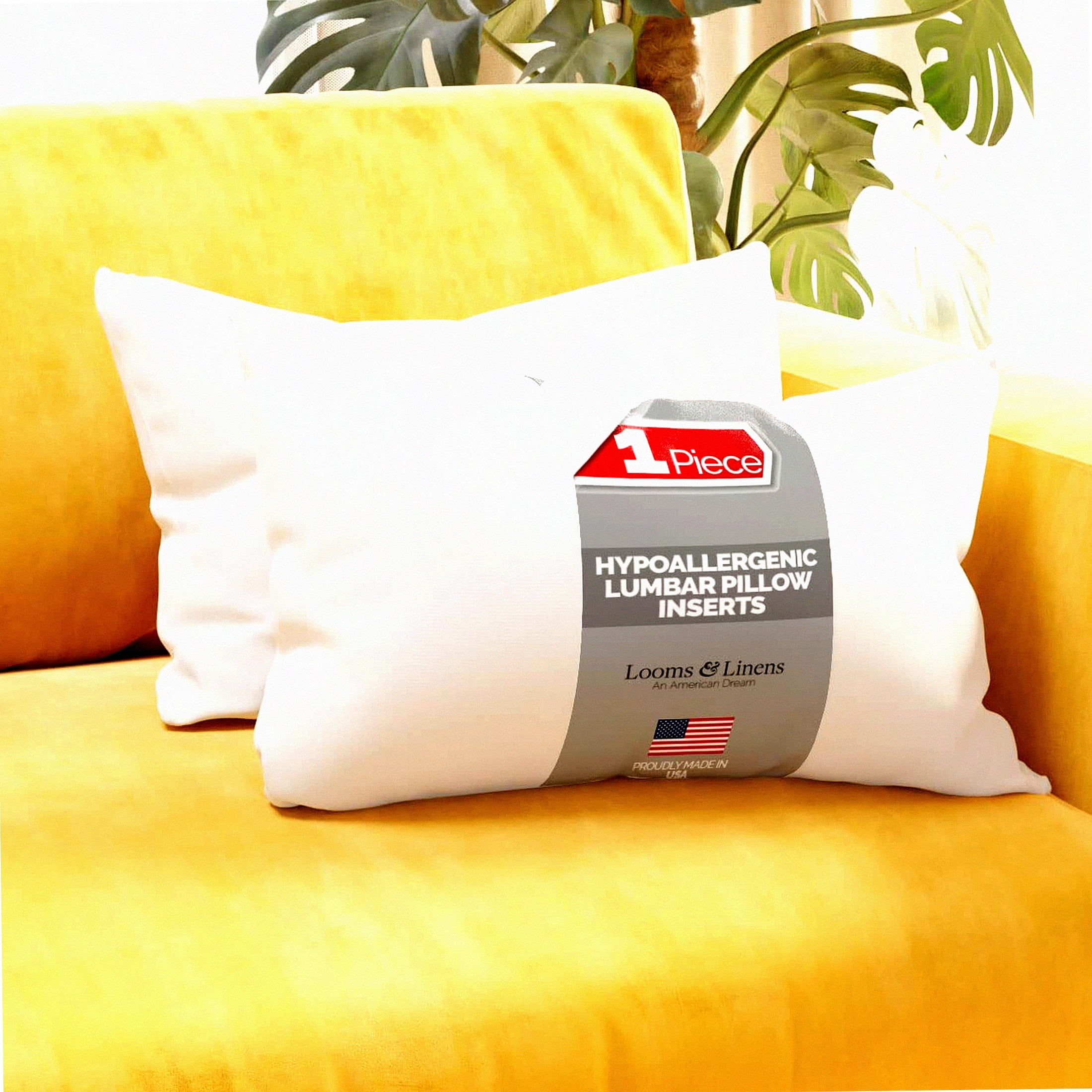 SoftSupport Lumbar Pillow Insert Plush Poly Fill for Back Support Decorative Throw Pillows 14x18 Size Boudoir Sham Stuffing Pack of 1