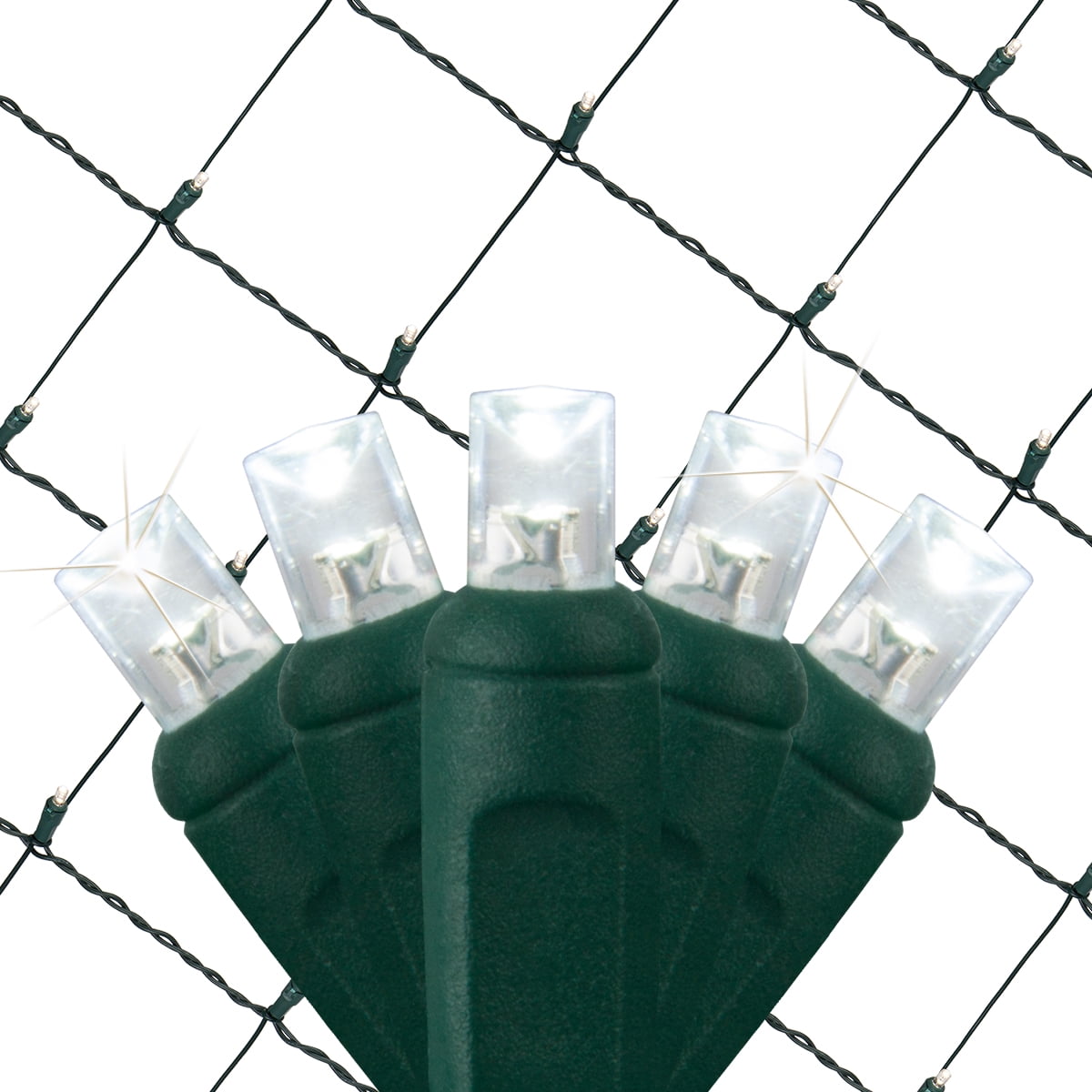 SoftTwinkle 4' x 6' Cool White LED Christmas Net Lights Net Style Mini Lights for Outdoor Party Wedding – Green Wire