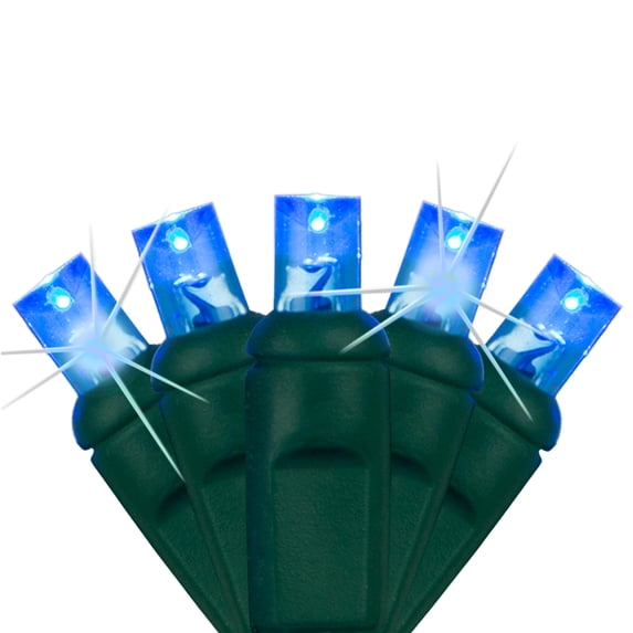 SoftTwinkle LED Blue Christmas Mini Twinkle Lights for Bedroom, 50 CT, 17 ft, Green Wire, Connectable