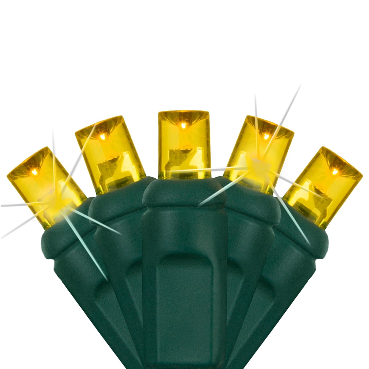 Gold LED Outdoor Christmas Twinkle String Lights, 50 Bulbs, 17 ft