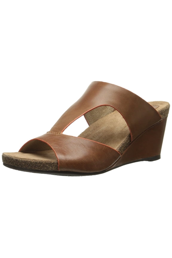 Womens Jermaine Leather Slide Wedge Sandals
