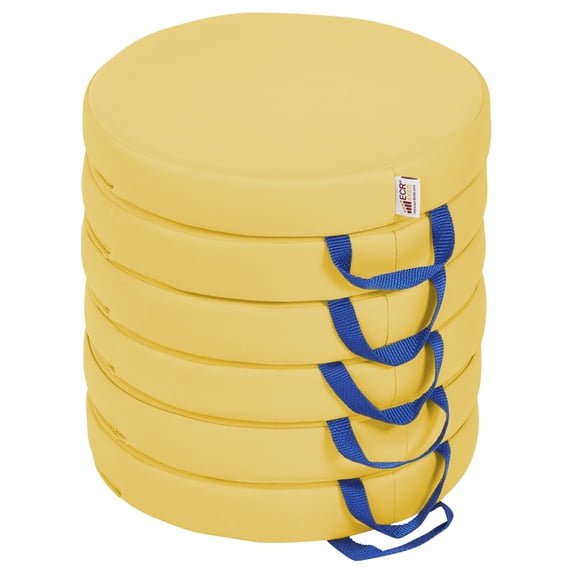 SoftZone® Round Floor Cushion with Handle 6-Piece - Yellow