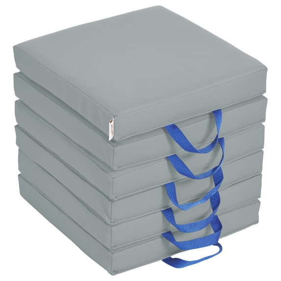 SoftZone Square Floor Cushion with Handle 6-Piece - Grey