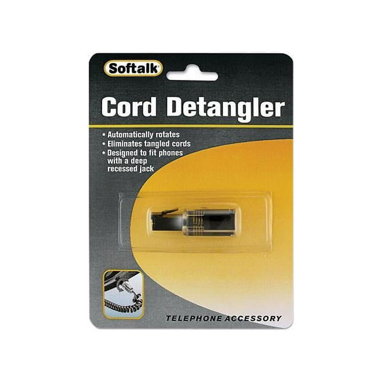 Rotating 360 Telephone Cord Detangler, Clear/Black Rotating 360 Telephone Cord Detangler, Clear/Black
