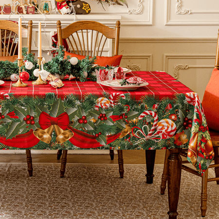 Softalker Christmas Tablecloth Plaid Tablecloth 60*84 inch Red Buffalo Checkered Table Cloth Rectangular Check Table Cover for Party Decoration