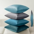 thumbnail image 1 of Softalker Decorative Pillow Covers, Velvet Square Pillow Cases 18x18 Inch Set of 4, Soft Solid Throw Pillow Covers for Home, Couch, Sofa, Bedroom, Living Room, Patio (Blue), 1 of 6