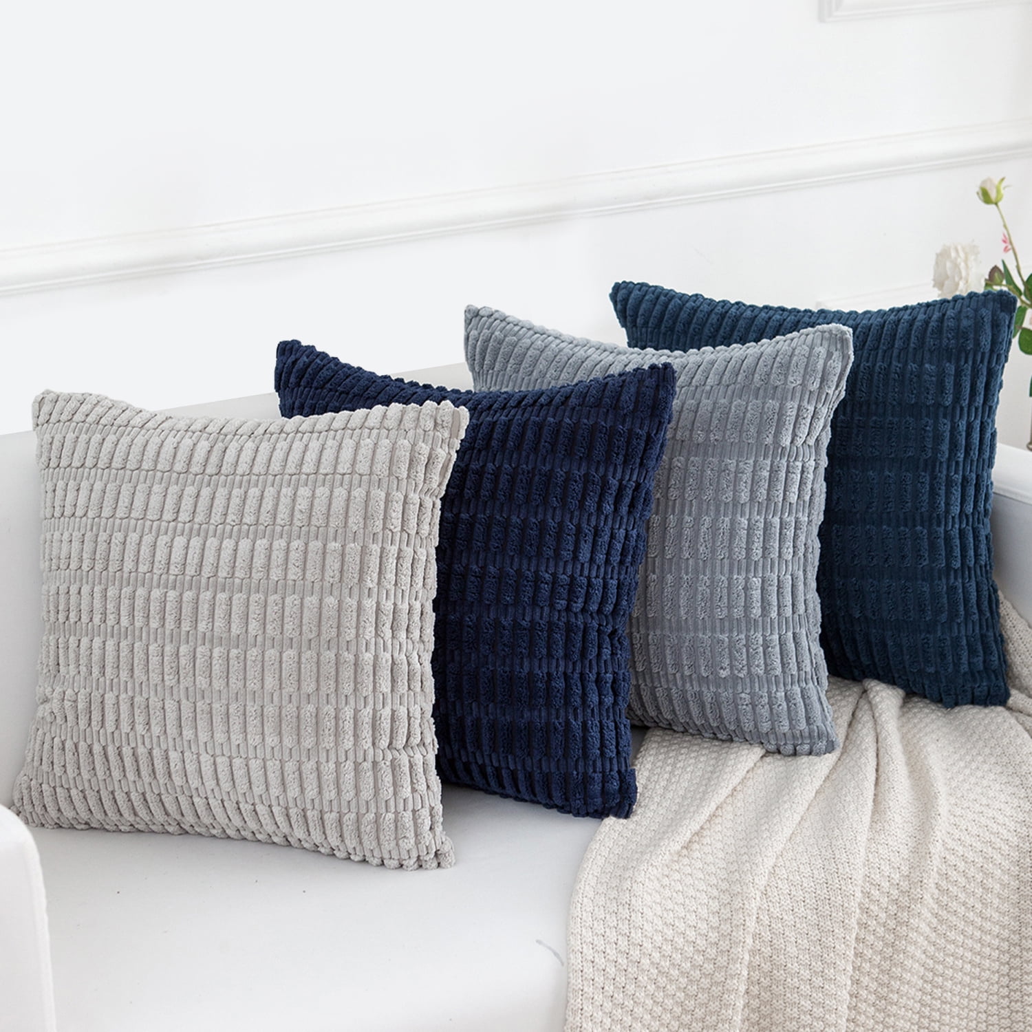 Softalker Throw Pillow Covers,4 PCS Couch Pillow Cover,Soft Decorative ...
