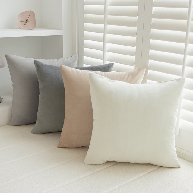 Softalker Velvet Throw Pillow Cases, Set of 4, Softest Accent Case for