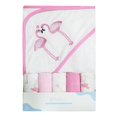 thumbnail image 1 of Softan Baby Hooded Bath Towel and Washcloths, Extra Soft and Ultra Absorbent, 6 Pack for Newborn and Infants, Flamingos, 1 of 6