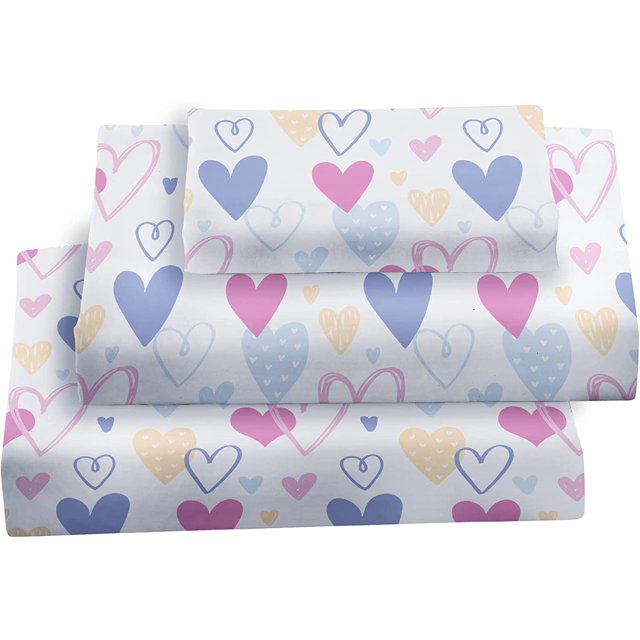 Softan Bed Sheet Set for Kids Girls, Twin Size Kids Sheets Microfiber