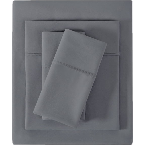 Softan Store 4 Piece Dark Grey Microfiber Bed Sheet Set, Queen Deep Pocket