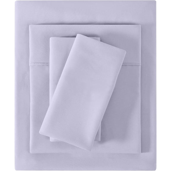 Softan Twin Size Sheet Set, 3 Pieces Microfiber Twin Bed Fitted Sheet with 15" Deep Pocket & Non-Slip Straps, Single Bedding Sheets & Pillowcases, Voilet