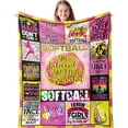 thumbnail image 1 of Softball Accessories, Party Favors & Team Gifts - Girls Softball Blanket 50" x 40", 1 of 5