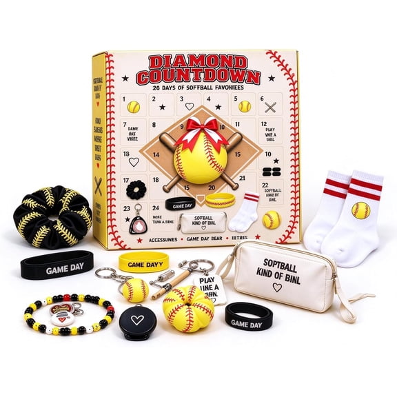 Softball Advent Calendar, 24 Days Softball Countdown Gift Set