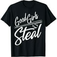 thumbnail image 1 of Softball Art For Women Good Girls Steal Baseball Pitcher T-Shirt, 1 of 3