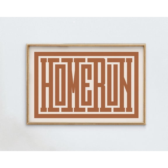 Softball Art “Home Run” Typography Print Softball Wall Decor Girls Room Decor Softball Wall Art Softball Gift Softball Player