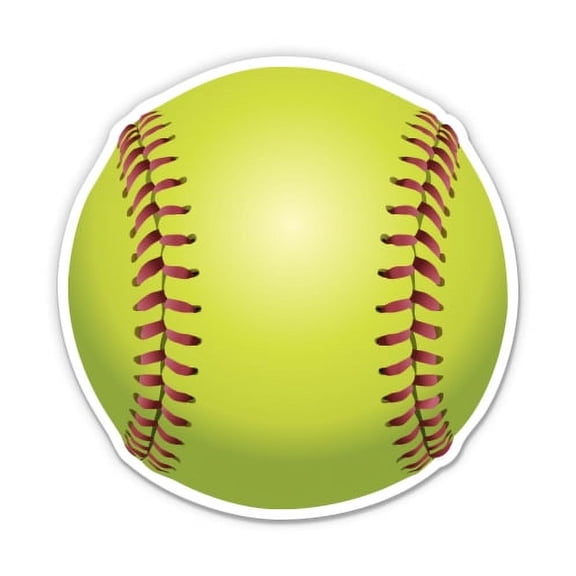 Softball Ball - 12" Vinyl Sticker Waterproof Decal