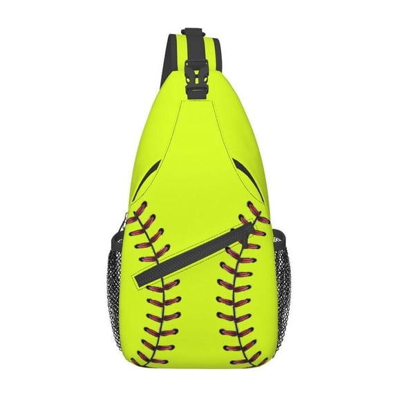Softball Baseball Lace Sling Chest Bag Custom Shoulder Crossbody Backpack for Men Travel Hiking Daypack