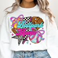 thumbnail image 1 of Softball Baseball Mama Sweatshirt, Ballpark Game Day Sweatshirt, Coquette Bow Sports Mom Shirt, Checkered Baseball Mama Outfit, 1 of 5