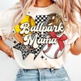 thumbnail image 1 of Softball Baseball Mama T-Shirt, Ballpark Retro Game Day Tee, Coquette Bow Sports Graphic Shirt, Checkered Softball Mom T-Shirt, 1 of 5