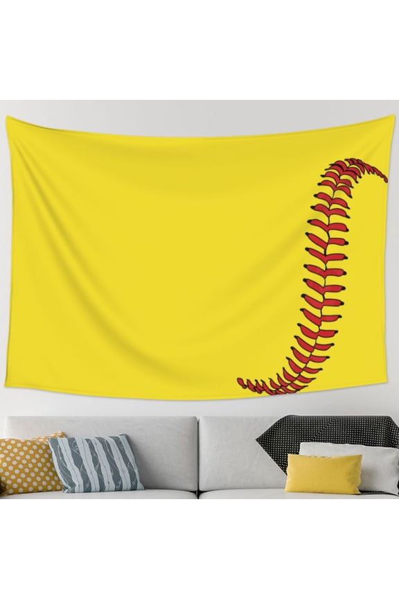 Softball Baseball Tapestry Bedroom Living Room Tapestry Room Decorative Aesthetic Tapestries (90 In * 60 In)
