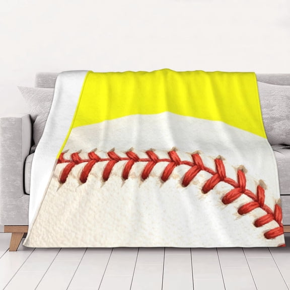Softball Baseball Throw Blanket Warm Camping Outdoor Light Weight Cozy Blanket for Couch Sofa Bed 40"x30"