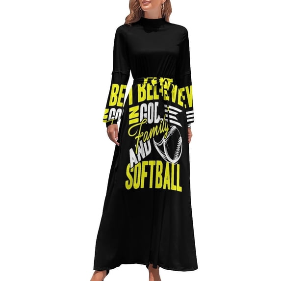 Softball - Believe In God And Softball Long Dress summer dress women bandage dress Summer dresses for women