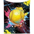 thumbnail image 1 of Softball Blanket for Girls - Soft Cozy Sports Throw Blankets for Kids - Softball Theme Gifts for Softball Player Team - 30x40 Inches Small Blanket for Chair Couch, 1 of 6