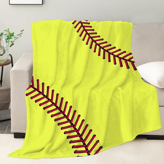 Softball Blanket for Girls, Softball Gifts for Team Girls 8 9 10 11 12  Old Soft Ball Lovers,  Adults  Soft Ball Print Throw Blanket - Softballs  Gifts 40x50 Inch