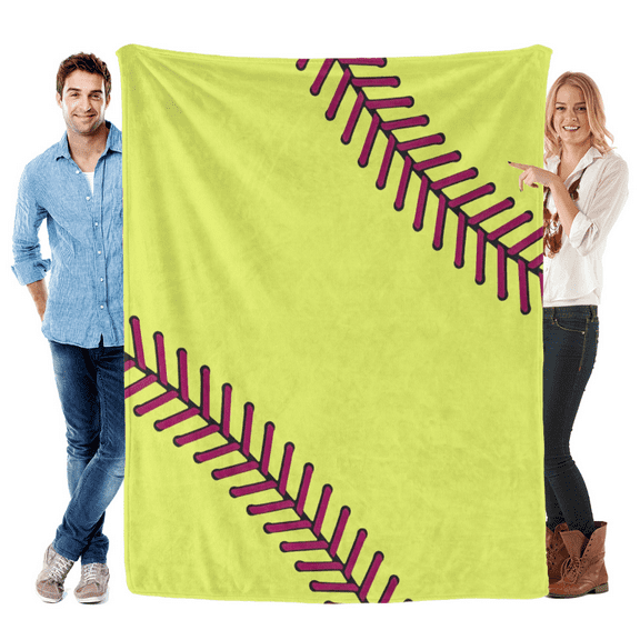 Softball Blanket - Soft, Fleece Throw Blankets for Kids 8-12, Unique Gifts for Softball Lovers