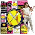 thumbnail image 1 of Softball Blanket Throw Sport Lover Throw Plush Fleece Sherpa Bed Blanket for Kids Adults Cozy Plush Throw Soft Blanket for Couch Sofa Bedding Living Room 60"x50", 1 of 6