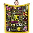thumbnail image 1 of Softball Blanket Ultra Soft Warm Flannel Throw Blanket Softball Lover Softball Team Blankets Gifts for Girls Adults Kids 50"X40", 1 of 6