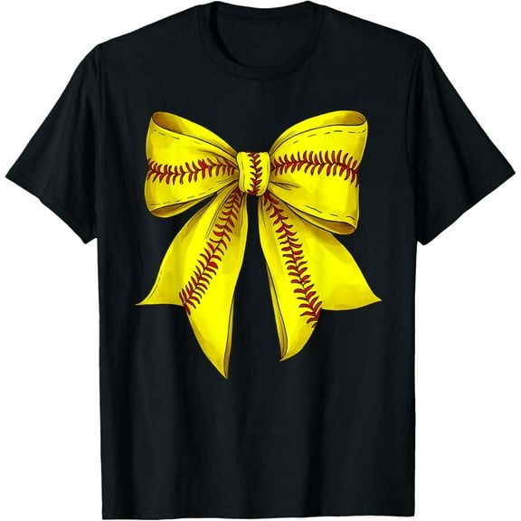 Softball Bow, Softball player for women, mom, girl T-Shirt100% cotton
