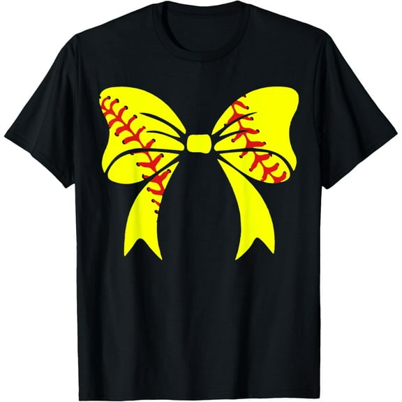 Softball Bow, Softball player for women, mom, girl T-Shirt