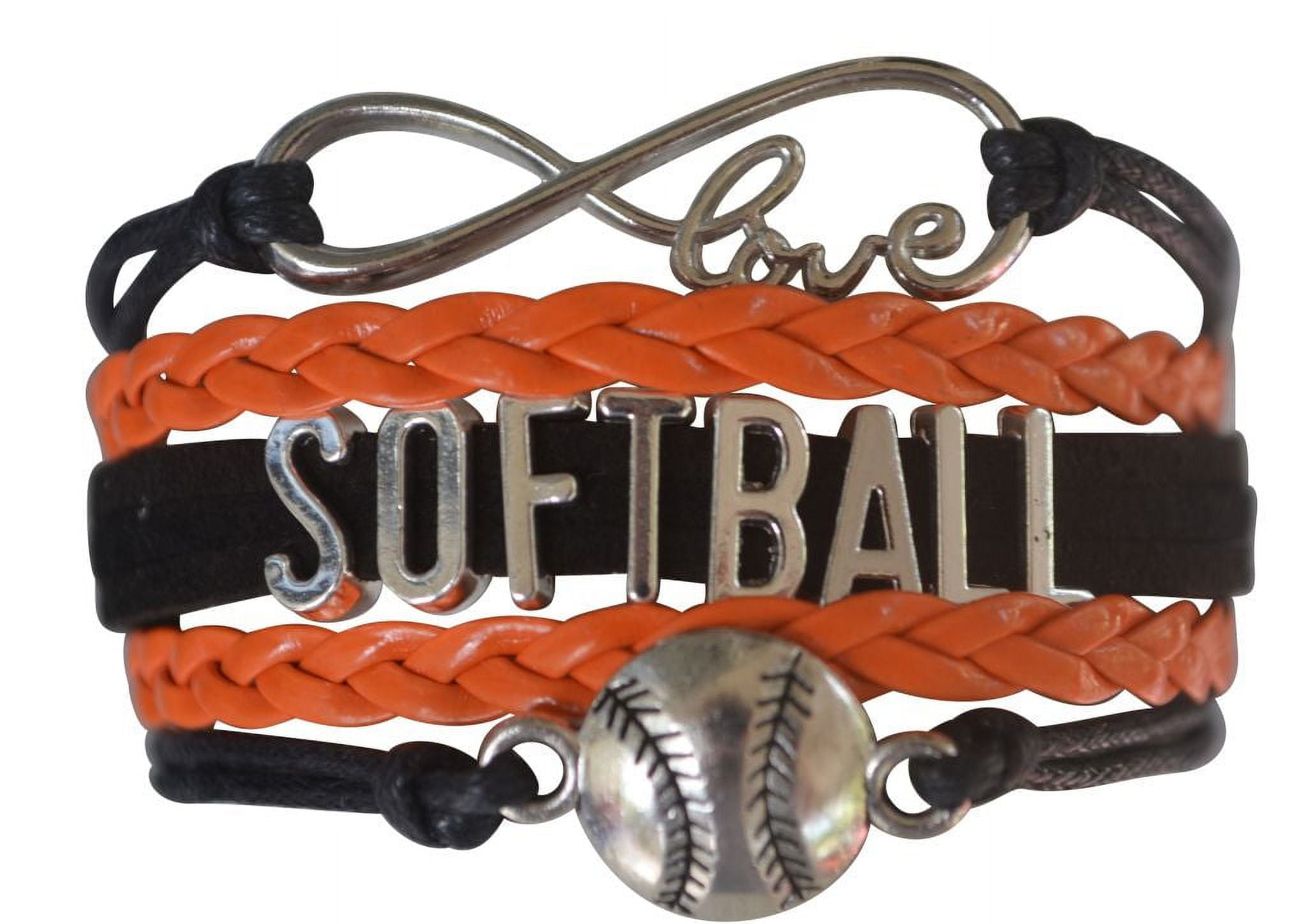 Leather Softball Bracelets Infinity Love SOFTBALL Charms Baseball
