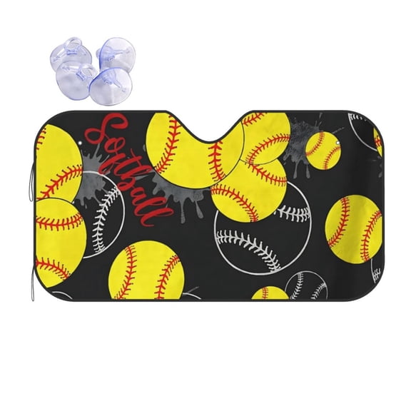 Softball Car Windshield Sun Shade Universal Fit Auto Sun Visor Protector