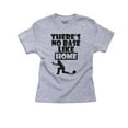 thumbnail image 1 of Softball Catcher Guarding Plate There's No Base Like Home Girl's Cotton Youth Grey T-Shirt, 1 of 2