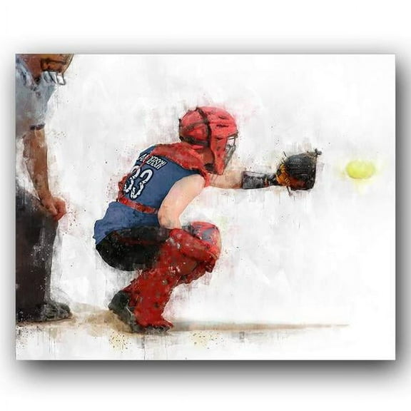 Softball Catcher Personalized Print